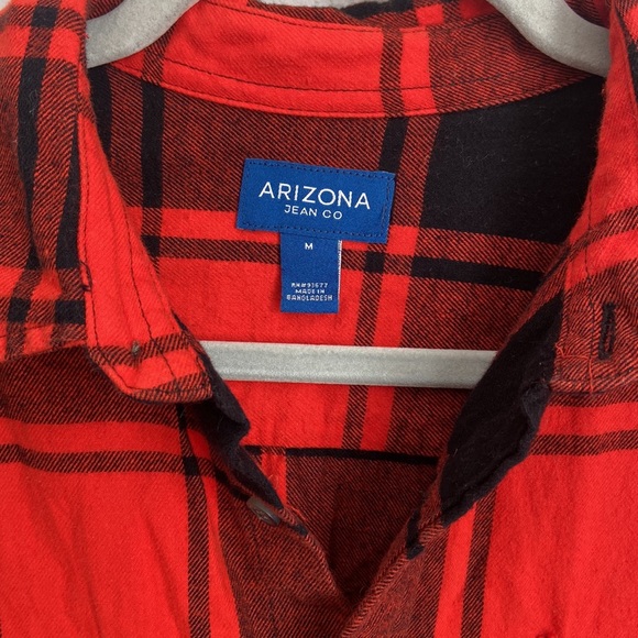 ARIZONA JEAN CO - RED & BLACK BUTTON DOWN - MENS - Picture 4 of 11